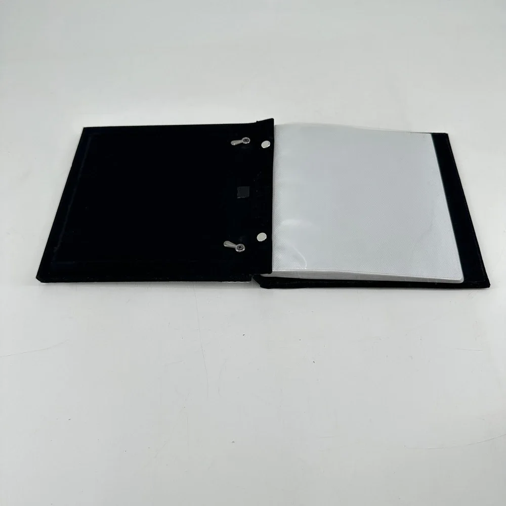 Brushed Silver‎ Art Deco Fan Corner Small Velvet Photo Album Black